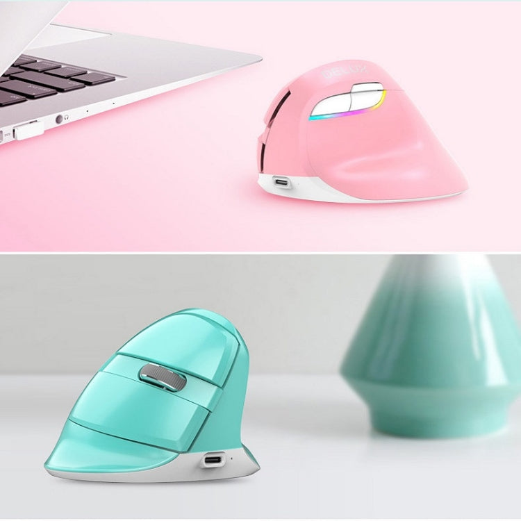 DELUX M618Mini Colorful Wireless Luminous Vertical Mouse Bluetooth Rechargeable Vertical Mouse(Elegant black) - free shipping - PMC Jewellery - Order now!