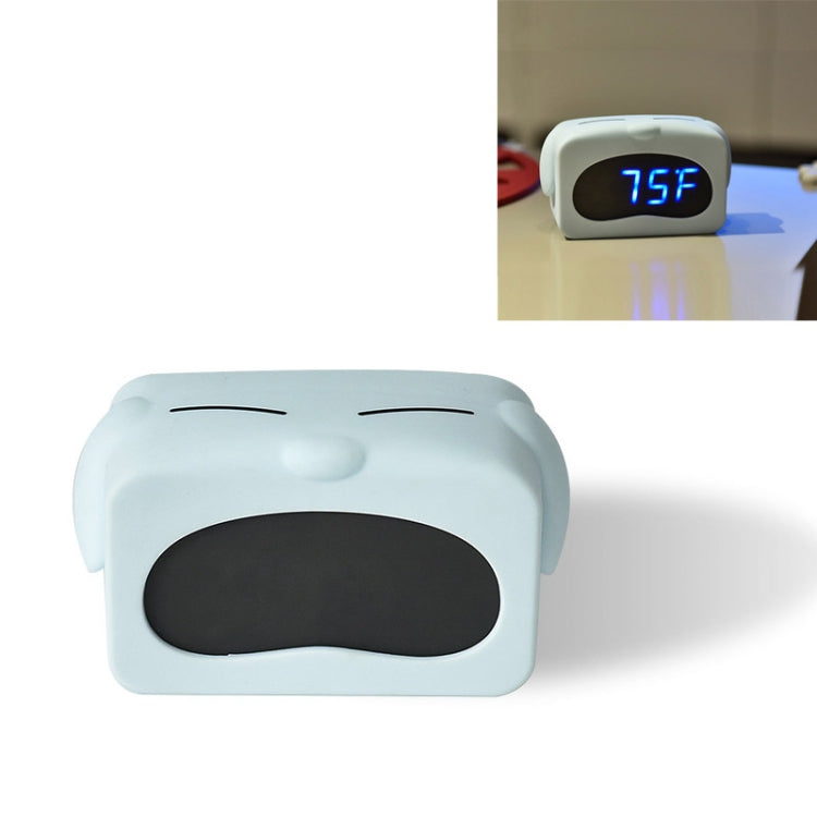 Mini Cute Cartoon Multifunctional Digital Luminous Thermometer Small Alarm Clock(Blue Dog) - Alarm Clocks by PMc TechLife | Online Shopping South Africa | PMc TechLife | Buy Now Pay Later Mobicred