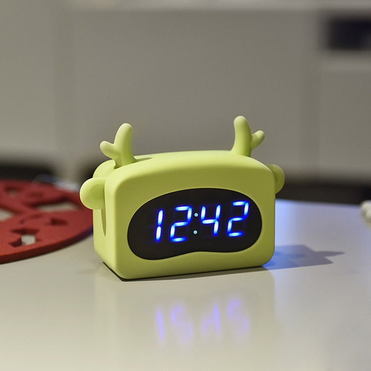 Mini Cute Cartoon Multifunctional Digital Luminous Thermometer Small Alarm Clock(Blue Dog) - Alarm Clocks by PMc TechLife | Online Shopping South Africa | PMc TechLife | Buy Now Pay Later Mobicred