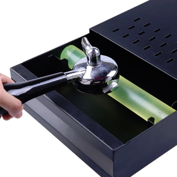 Stainless Steel Drawer Type Coffee Grounds Box Coffee Machine Supporting Equipment(Black)