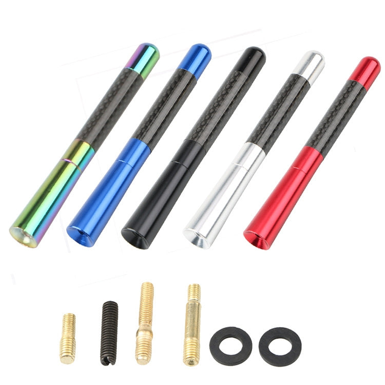 5 PCS Aluminum Alloy Carbon Brazing Antenna Car Decoration Beautiful Antenna Car Roof Antenna Modification(Silver)