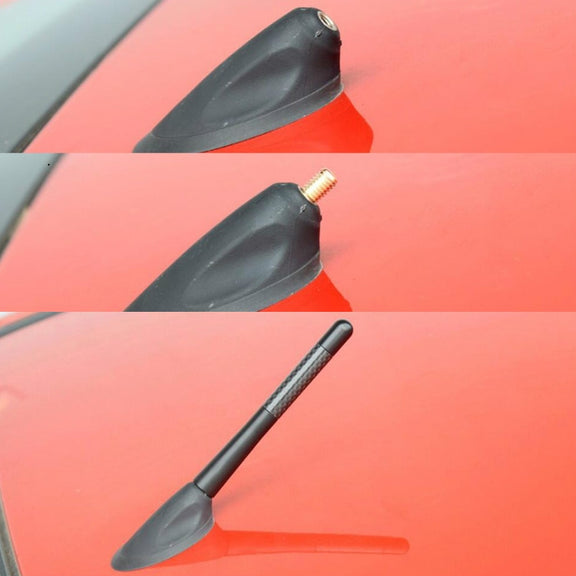 5 PCS Aluminum Alloy Carbon Brazing Antenna Car Decoration Beautiful Antenna Car Roof Antenna Modification(Silver)