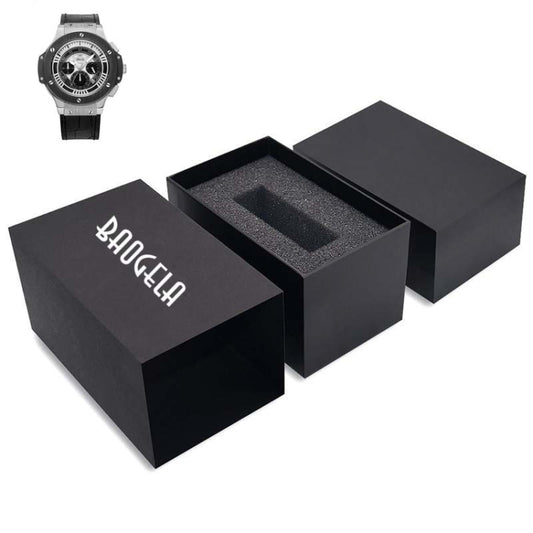BAOGELA Paper + Sponge Square Watch Packaging Box Black Watch Gift Box, Size: 12.1 x 7.6 x 6.8cm - free shipping - PMC Jewellery - Order now!