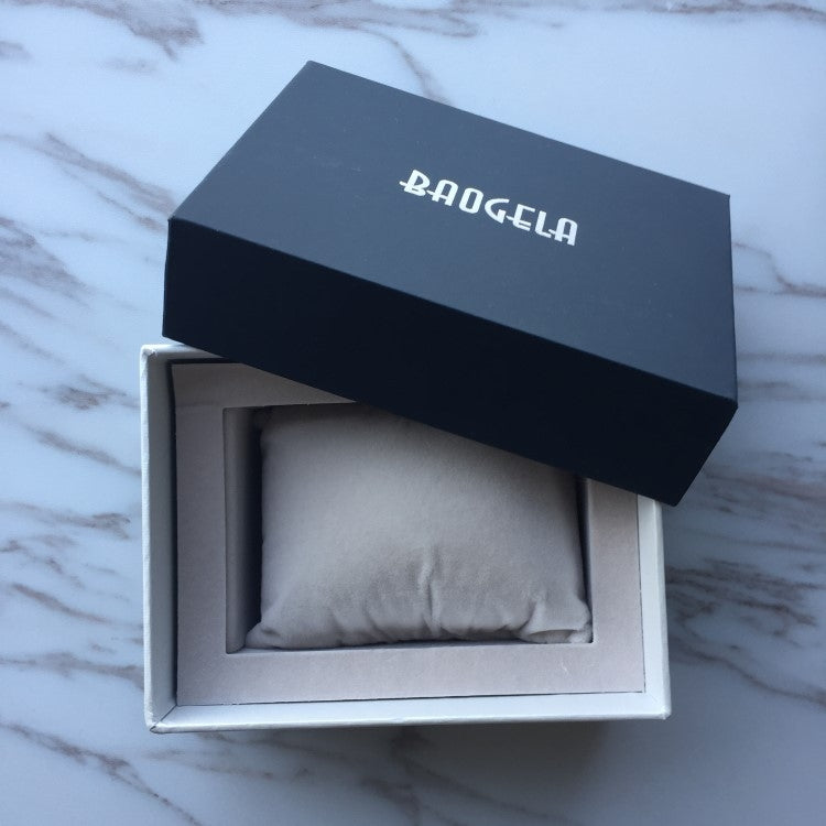 BAOGELA Paper + Sponge Square Watch Packaging Box Black Watch Gift Box, Size: 12.5 x 9.5 x 7.2cm - free shipping - PMC Jewellery - Order now!