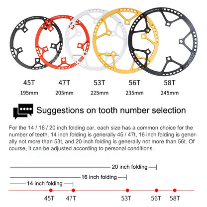 Litepro Folding Bike Sprocket Wheel LP Disk Disc, Specification:58T(Gold) - free shipping - PMC Jewellery - Order now!