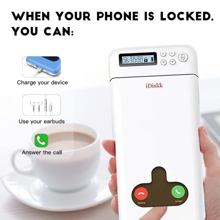 IDISKK Cell Phone Lock Box With Timer For Mobile Phones Within 6.7 Inch - free shipping - PMC Jewellery - Order now!