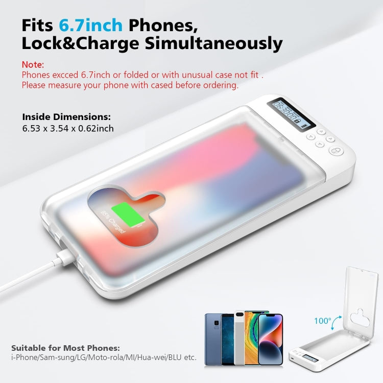 IDISKK Cell Phone Lock Box With Timer For Mobile Phones Within 6.7 Inch - free shipping - PMC Jewellery - Order now!