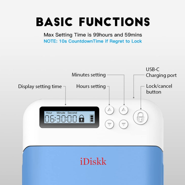 IDISKK Cell Phone Lock Box With Timer For Mobile Phones Within 6.7 Inch - free shipping - PMC Jewellery - Order now!