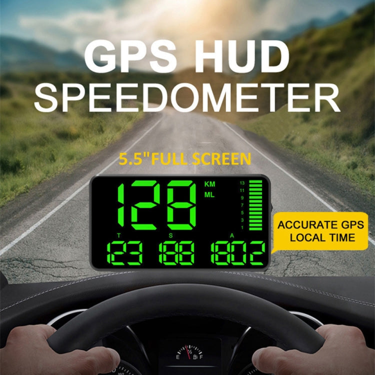Kingneed C90 5.5inch HUD Car Head-up Display GPS Car Universal Mileage Speed Meter Speeding Alarm / GPS Satellite Speed Measurement(Black) - free shipping - PMC Jewellery - Order now!