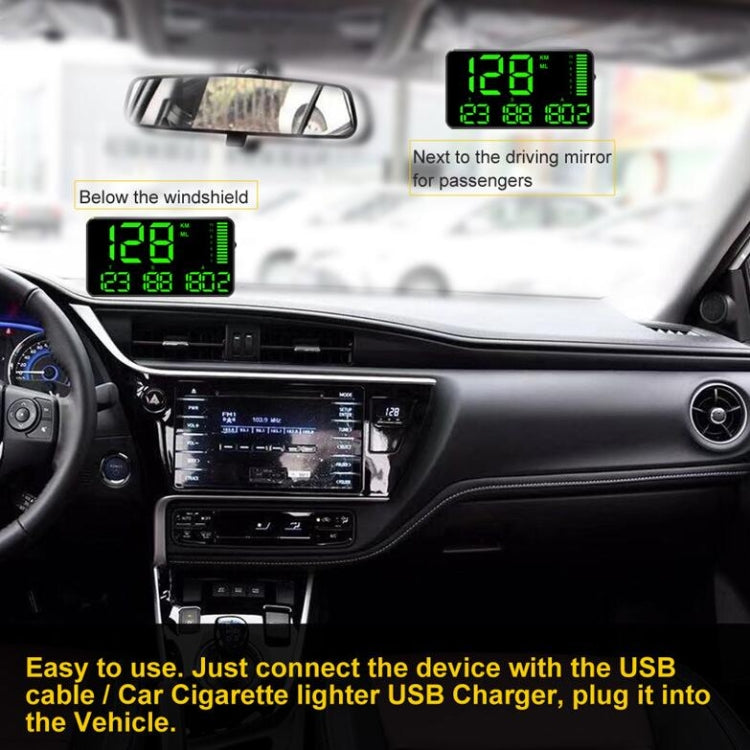 Kingneed C90 5.5inch HUD Car Head-up Display GPS Car Universal Mileage Speed Meter Speeding Alarm / GPS Satellite Speed Measurement(Black) - free shipping - PMC Jewellery - Order now!