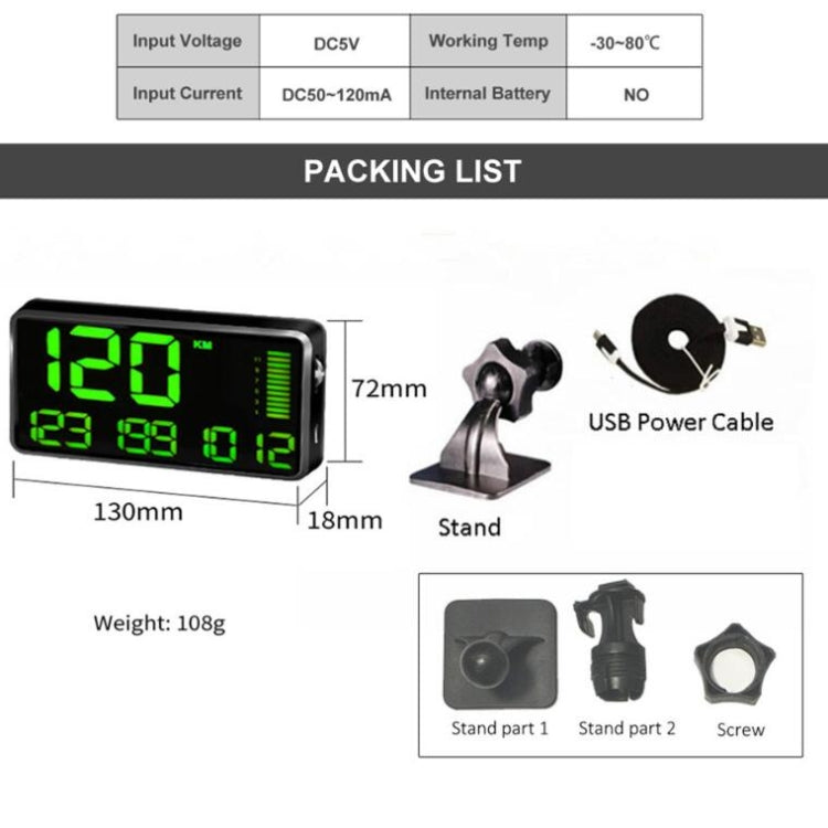 Kingneed C90 5.5inch HUD Car Head-up Display GPS Car Universal Mileage Speed Meter Speeding Alarm / GPS Satellite Speed Measurement(Black) - free shipping - PMC Jewellery - Order now!