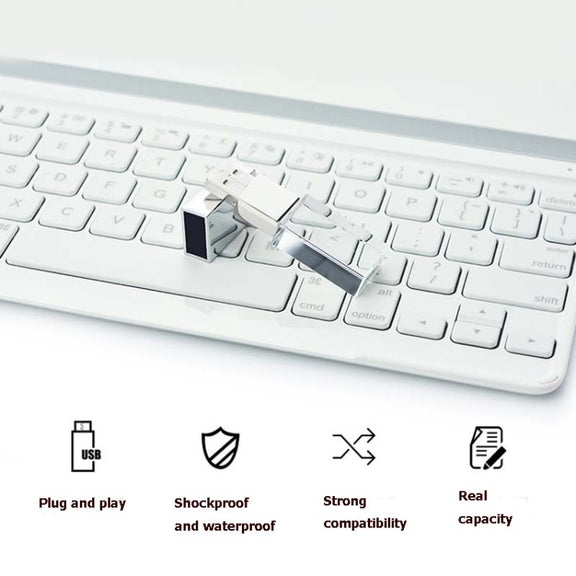 2 PCS Crystal Flash Light Emitting USB 2.0 Flash Drive Car Music USB Flash Drive, Capacity: 8G (200 Music + 80 MV)
