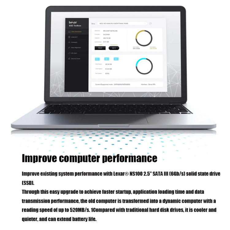 Lexar NS100 2.5 inch SATA3 Notebook Desktop SSD Solid State Drive, Capacity: 256GB(Gray) - free shipping - PMC Jewellery - Order now!