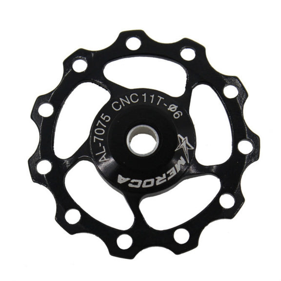 MEROCA Metal Bearings Mountain Bike Road Bike Rear Derailleur Guide Wheel 11T/13T Guide Wheel, Specification:11T, Color:Black