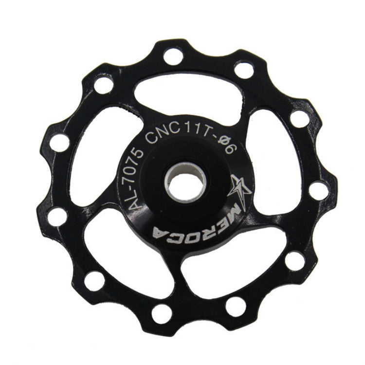MEROCA Metal Bearings Mountain Bike Road Bike Rear Derailleur Guide Wheel 11T/13T Guide Wheel, Specification:11T, Color:Black