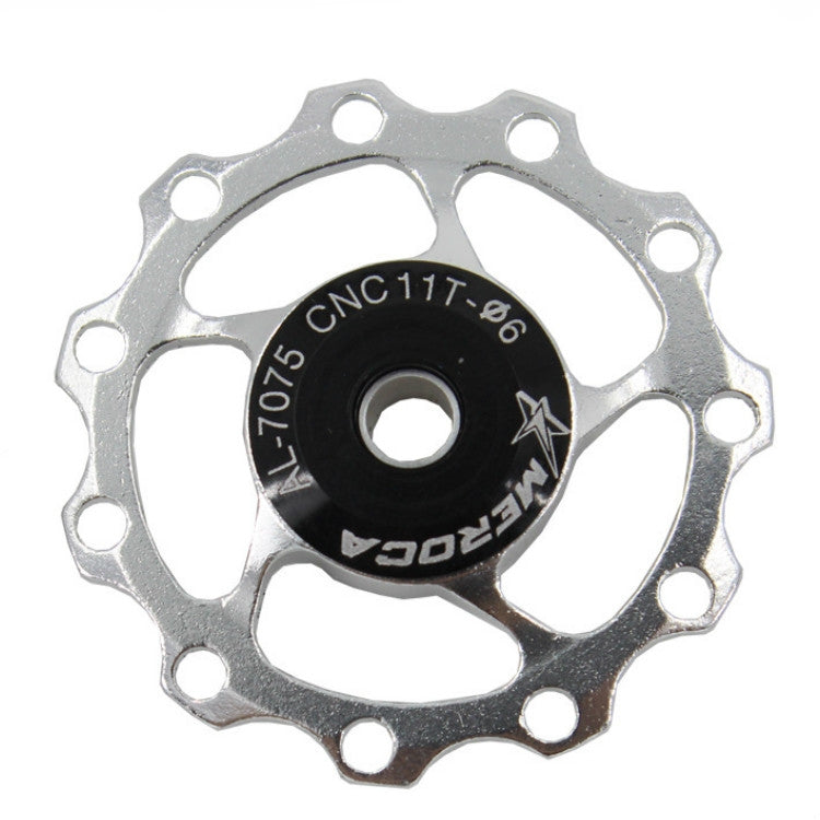 MEROCA Metal Bearings Mountain Bike Road Bike Rear Derailleur Guide Wheel 11T/13T Guide Wheel, Specification:11T, Color:Silver - Guide wheels by PMc TechLife | Online Shopping South Africa | PMc TechLife | Buy Now Pay Later Mobicred