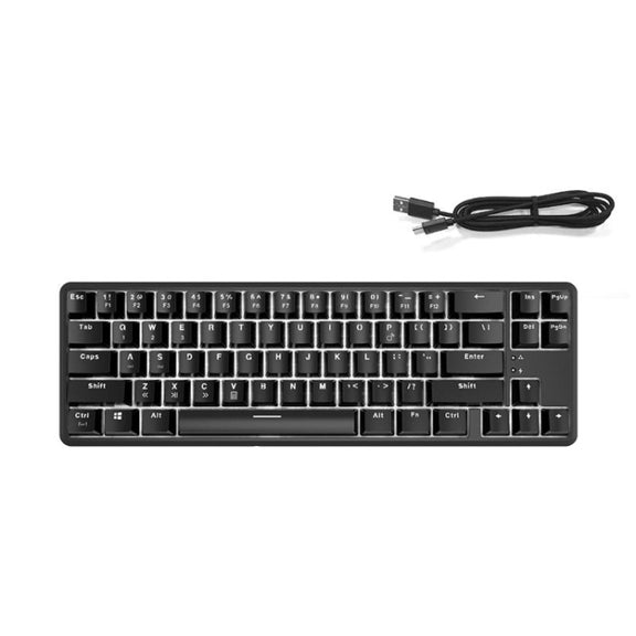 Ajazz K680T Mini USB Wired Dual-mode Charging 68-keys Laptop Bluetooth Mechanical Keyboard, Cable Length: 1.6m, Style:Black Shaft(Black)