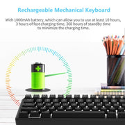 Ajazz K680T Mini USB Wired Dual-mode Charging 68-keys Laptop Bluetooth Mechanical Keyboard, Cable Length: 1.6m, Style:Black Shaft(Black)