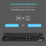 Ajazz K680T Mini USB Wired Dual-mode Charging 68-keys Laptop Bluetooth Mechanical Keyboard, Cable Length: 1.6m, Style:Black Shaft(Black)