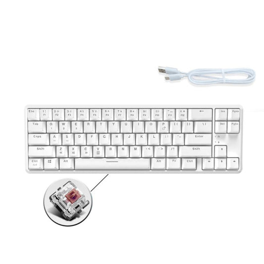 Ajazz K680T Mini USB Wired Dual-mode Charging 68-keys Laptop Bluetooth Mechanical Keyboard, Cable Length: 1.6m, Style:Tea Shaft(White) - free shipping - PMC Jewellery - Order now!