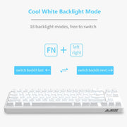 Ajazz K680T Mini USB Wired Dual-mode Charging 68-keys Laptop Bluetooth Mechanical Keyboard, Cable Length: 1.6m, Style:Tea Shaft(White)