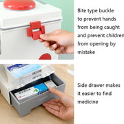 Ambulance First Aid Box Family Medicine Box Household Large Double-layer Medicine Box(White)