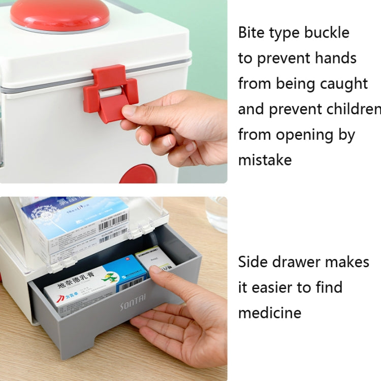 Ambulance First Aid Box Family Medicine Box Household Large Double-layer Medicine Box(Green) - free shipping - PMC TechLife - Order now!