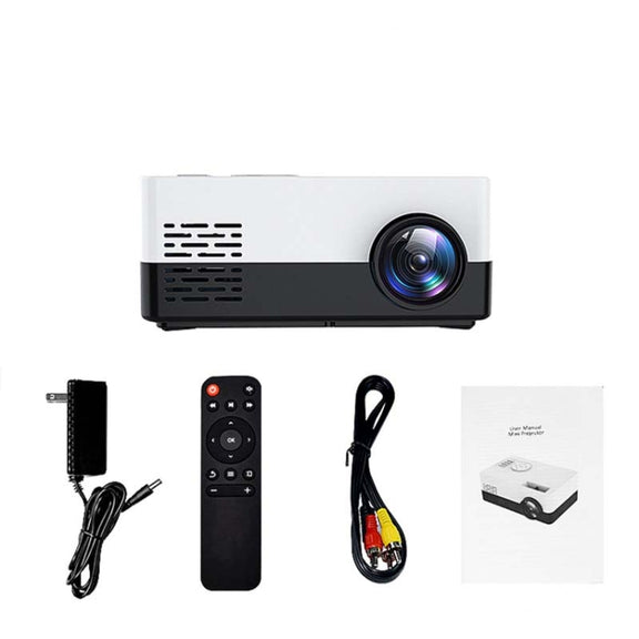 S261/J16 Home Mini HD 1080P Portable LED Projector, Support TF Card / AV / U Disk, Plug Specification:US Plug(Blue White)