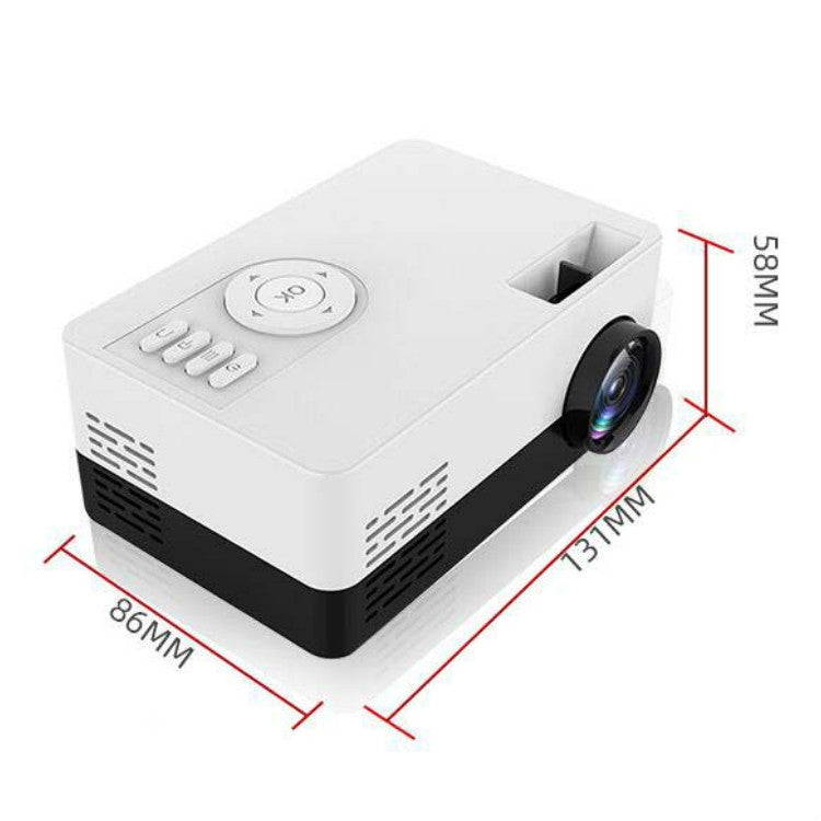 S261/J16 Home Mini HD 1080P Portable LED Projector, Support TF Card / AV / U Disk, Plug Specification:EU Plug(Pink White)