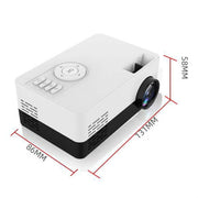 S261/J16 Home Mini HD 1080P Portable LED Projector, Support TF Card / AV / U Disk, Plug Specification:EU Plug(Blue White)