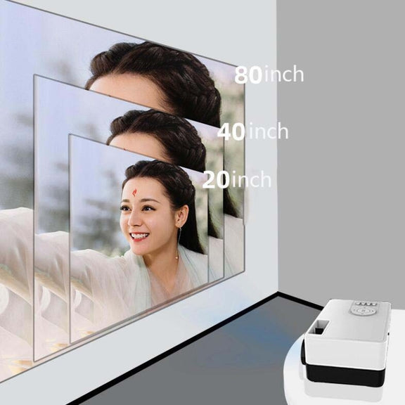 S261/J16 Home Mini HD 1080P Portable LED Projector, Support TF Card / AV / U Disk, Plug Specification:EU Plug(Blue White)