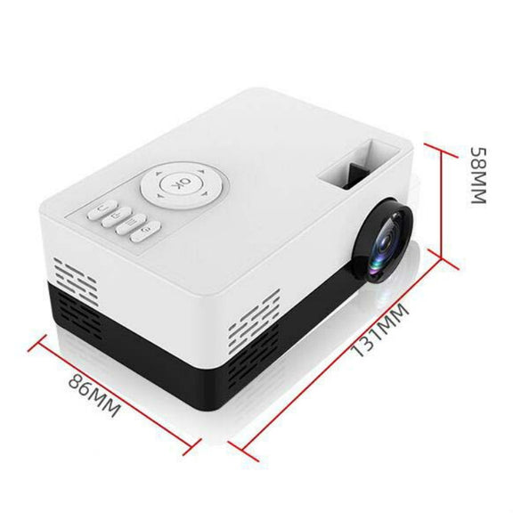 S261/J16 Home Mini HD 1080P Portable LED Projector, Support TF Card / AV / U Disk, Plug Specification:UK Plug(Pink White)