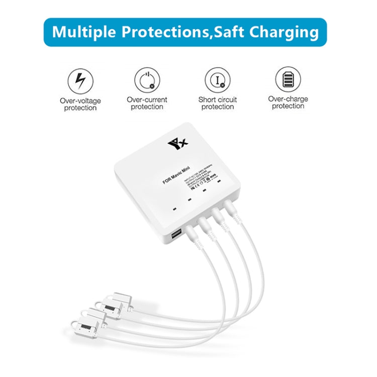 For DJI Mavic Mini Charger Battery USB 6 in 1 Hub Intelligent Battery Controller Charger, Plug Type:EU Plug - free shipping - PMC TechLife - Order now!