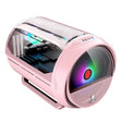 GAMEKM Genki Bomb Personality Gaming Internet Cafe Side Through Gaming Case USB 3.0 Water-cooled Desktop Computer Case(Pink) - Computer Cases & Towers by PMC TechLife | Online Shopping South Africa | PMC TechLife | Buy Now Pay Later Mobicred