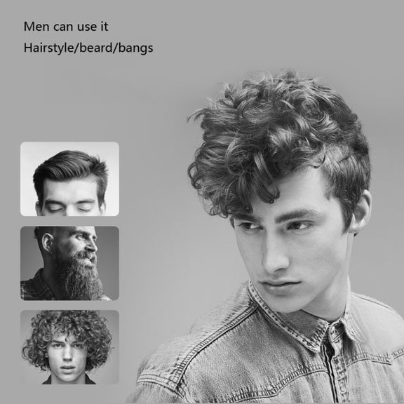 Small Wave Curling Iron For Men Beard Curling Iron 3D Ceramic Thermostat Hair Straightener(UK Plug)
