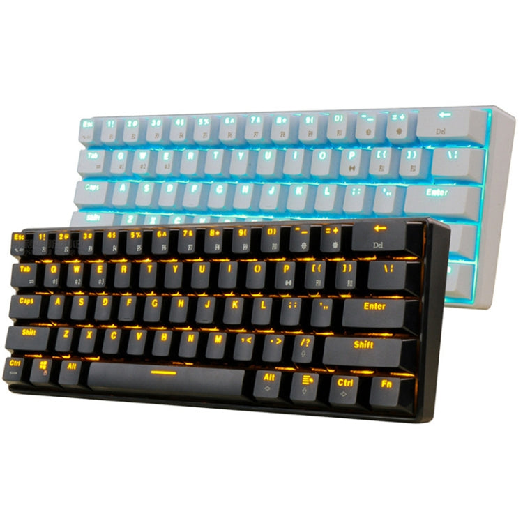 RK61 61 Keys Bluetooth / 2.4G Wireless / USB Wired Three Modes Tablet Mobile Gaming Mechanical Keyboard, Cable Length: 1.5m, Style:Green Shaft(Black)