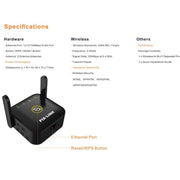 PIX-LINK WR22 300Mbps Wifi Wireless Signal Amplification Enhancement Extender, Plug Type:UK Plug(Black)