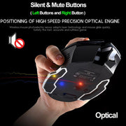 FREEDOM-WOLF X8 2400 DPI 6 Keys 2.4G Wireless Charging Silent Luminous Gaming Mechanical Mouse(Star Black)