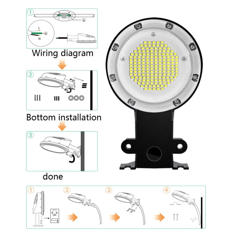 50W LED Outdoor Light Sensing IP65 Waterproof Wall Lamp Garden Courtyard Street Light(White Light) - Street Lights by PMc TechLife | Online Shopping South Africa | PMc TechLife | Buy Now Pay Later Mobicred