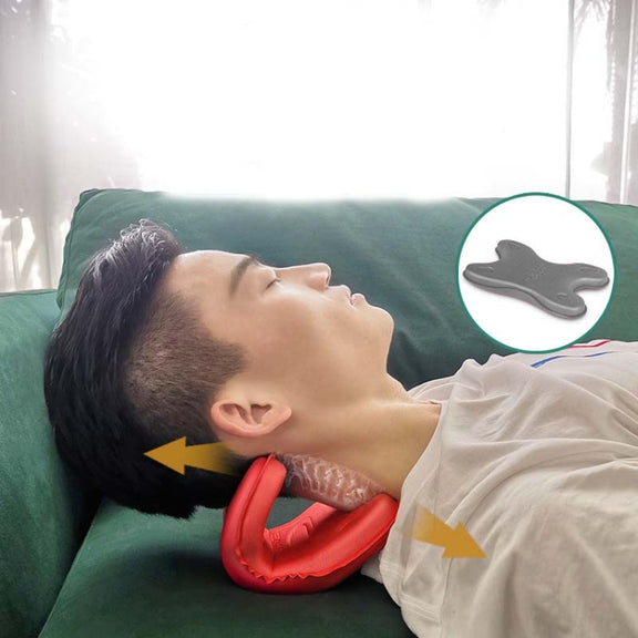 Cervical Spine Pillow Stretching Massager Orthosis Portable Neck Pillow(Gray)