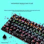 LEAVEN K550 87 Keys Green Shaft Gaming Athletic Office Notebook Punk Mechanical Keyboard, Cable Length: 1.8m(Blue)