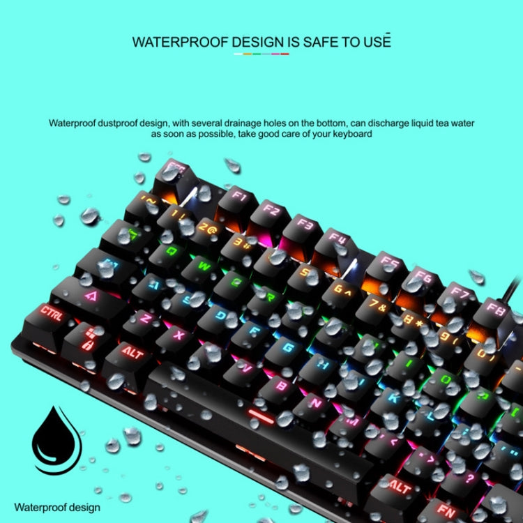 LEAVEN K550 87 Keys Green Shaft Gaming Athletic Office Notebook Punk Mechanical Keyboard, Cable Length: 1.8m(Blue)