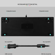 LEAVEN K550 87 Keys Green Shaft Gaming Athletic Office Notebook Punk Mechanical Keyboard, Cable Length: 1.8m(Blue)