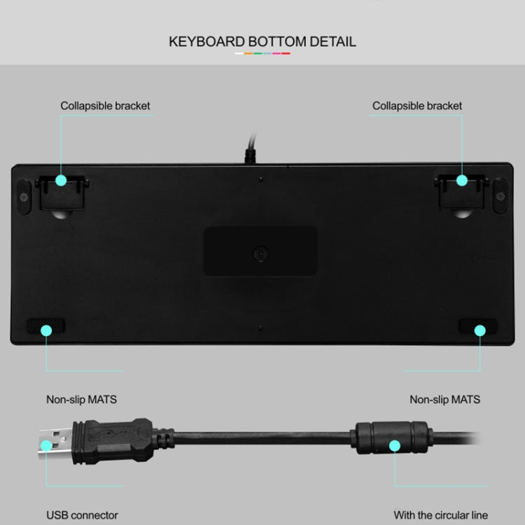 LEAVEN K550 87 Keys Green Shaft Gaming Athletic Office Notebook Punk Mechanical Keyboard, Cable Length: 1.8m(Blue)