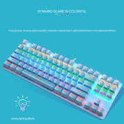 LEAVEN K550 87 Keys Green Shaft Gaming Athletic Office Notebook Punk Mechanical Keyboard, Cable Length: 1.8m(Blue)