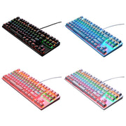 LEAVEN K550 87 Keys Green Shaft Gaming Athletic Office Notebook Punk Mechanical Keyboard, Cable Length: 1.8m(Blue)