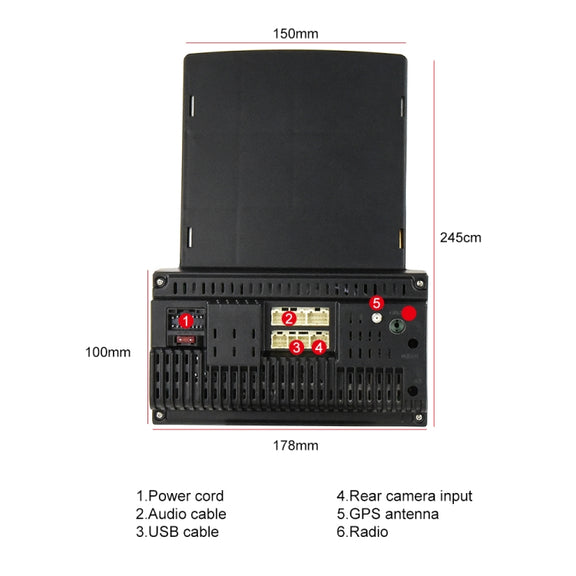9.7 inch Vertical Screen HD 2.5D Glass Car MP5 Player Android Navigation All-in-one Machine, Specification:Standard+12 Lights Camera