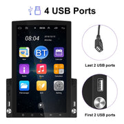 9.7 inch Vertical Screen HD 2.5D Glass Car MP5 Player Android Navigation All-in-one Machine, Specification:Standard+12 Lights Camera