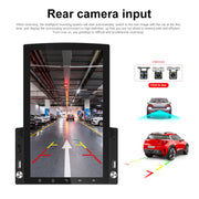 9.7 inch Vertical Screen HD 2.5D Glass Car MP5 Player Android Navigation All-in-one Machine, Specification:Standard+12 Lights Camera