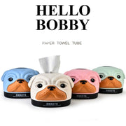 Creative Wheat Bobbi Dog Tissue Box Living Room Bedroom Desktop Pumping Paper Roll Paper Storage Box(Green)
